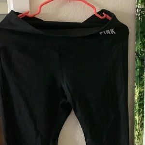 Pink ultimate leggings black size large no tears or holes